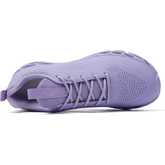 Women's Light Purple Walking Running Tennis Non Slip Athletic Sneakers Shoes - Picture 6 of 7